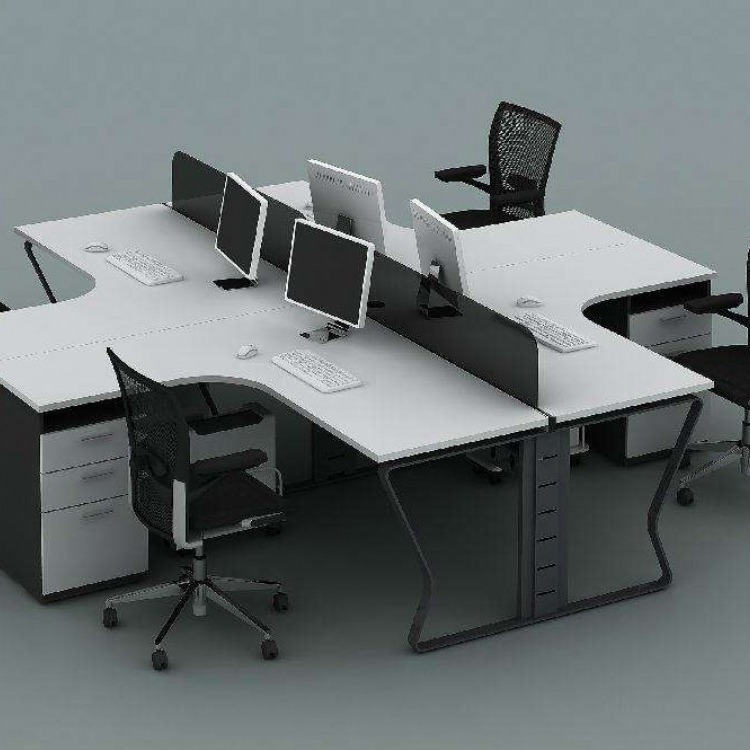 简约欧式中式办公桌 钢木电脑桌广州组合员工桌制作直销