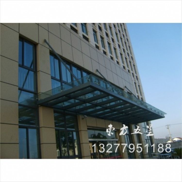 湖北武汉东方五星玻璃门头雨棚制作安装厂家 厂价直销 YP-01
