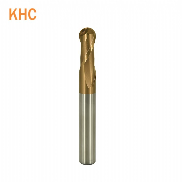 德国KHC钨钢铣刀CNC数控铣刀HRC65加长2刃钨钢球头铣刀原装进口高精度高硬度合金球头铣刀