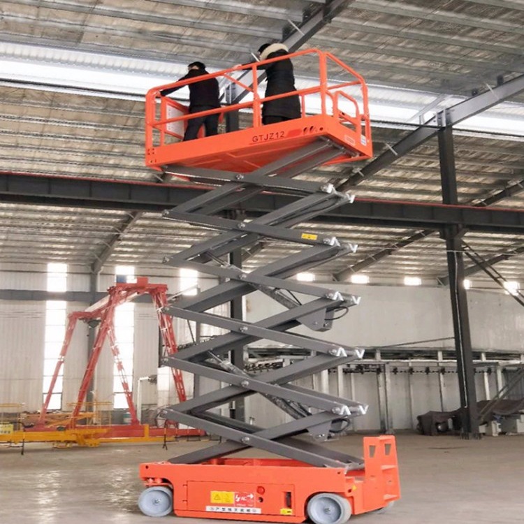 10米500高空作业车可移动剪叉式升降机液压马达自行走升降平台