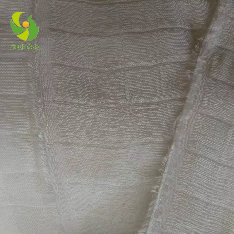 泰安润棉纺织源头厂家批发全竹纤维三层方格纱布婴幼儿服装用坯布