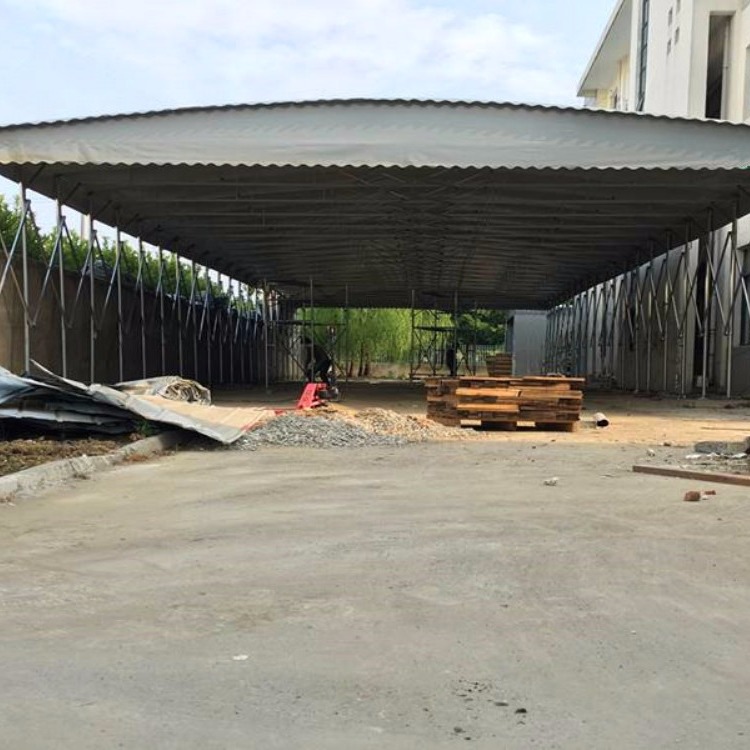 永益厂家定做推拉雨棚大型仓库货物工厂折叠帐篷