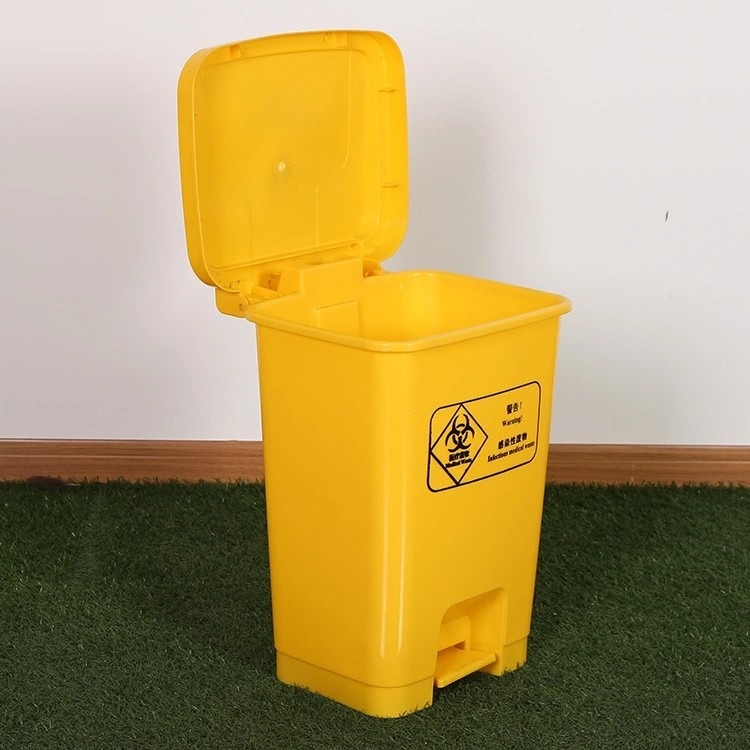 15L户外黄色医疗垃圾桶带盖医院诊所废物塑料桶15L室内医用利器收纳