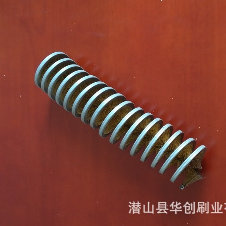 内外绕弹簧毛刷 螺旋镀铜钢丝工业弹簧刷 双头弹簧刷