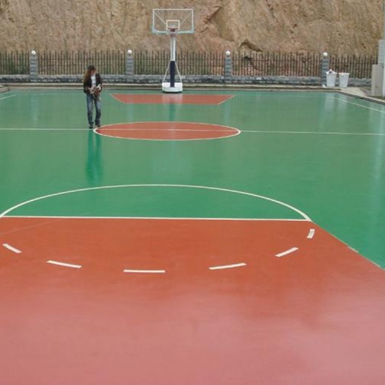 佛山广州环保弹性硅pu篮球场地坪漆 拒绝褪色 