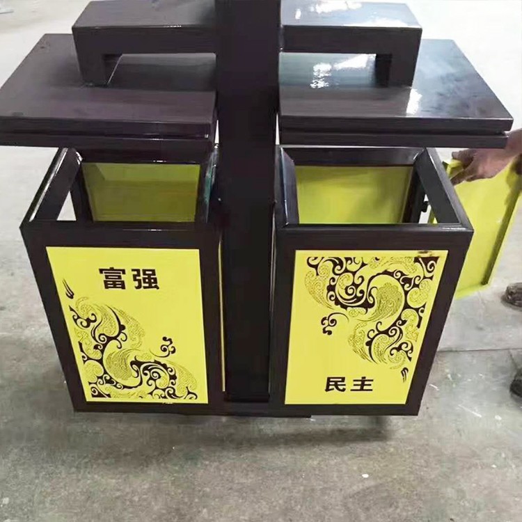 垃圾果皮箱厂家 垃圾桶款式新颖贵州锦屏家用双桶