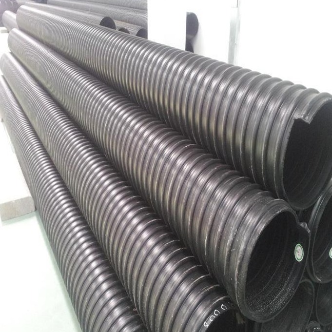 排污HDPE钢带管 300/1800厂家直销大口径排污双壁钢带管 钢带增强型 