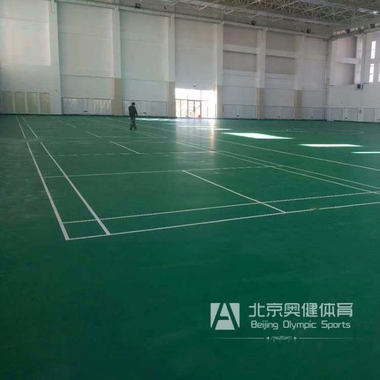 羽毛球场地施工-pvc运动地板铺装-球场地胶