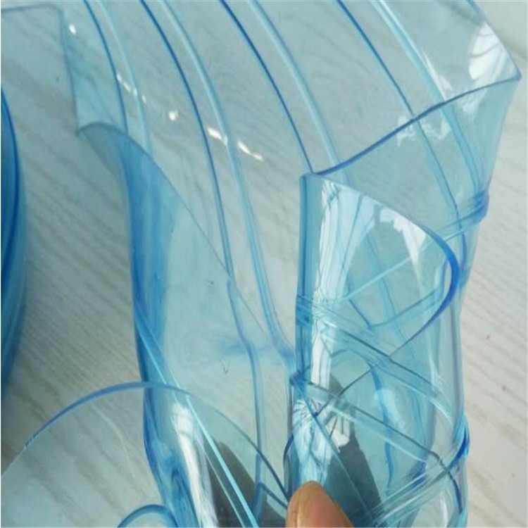 河北耐低温塑料透明软门帘蓝条防水皮门帘