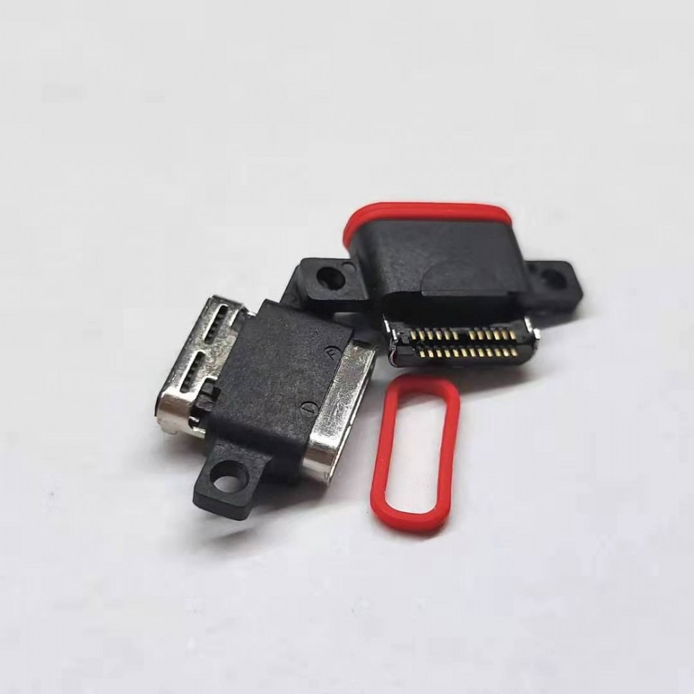 USB连接器 防水TYPE-C 24P沉板双层贴片带防水胶圈 