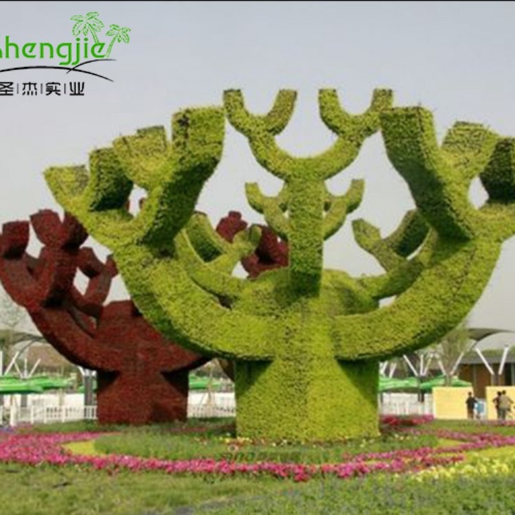 广州圣杰仿真植物，仿真绿雕工艺品，绿雕雕塑，厂家定制