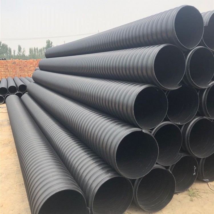 山东潍坊黑色双壁波纹管-排水排污管-厂家供应