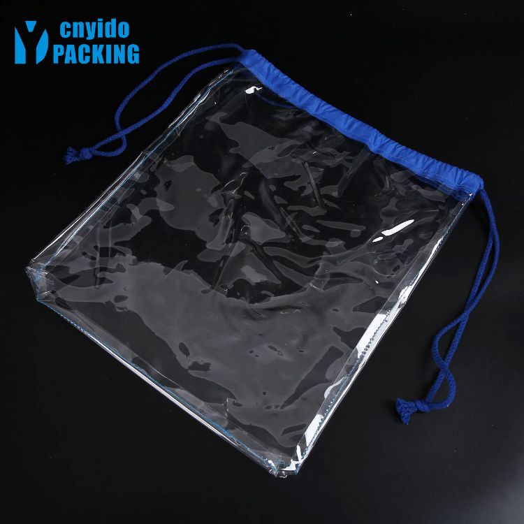 厂家自销透明PVC束口防水车缝袋 沙滩防水收纳透明PVC束口袋批发