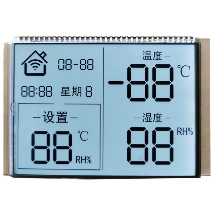 段码液晶屏定制加工LCD液晶段码显示屏白底黑字抗静电温湿度显示屏品质保障